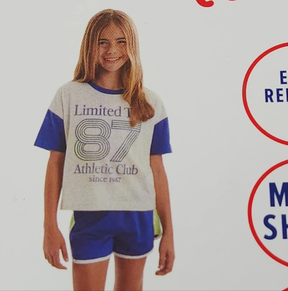 Limited Too Girls 2 Piece Active Set T-Shirt & Mesh Shorts Size L (12/14)